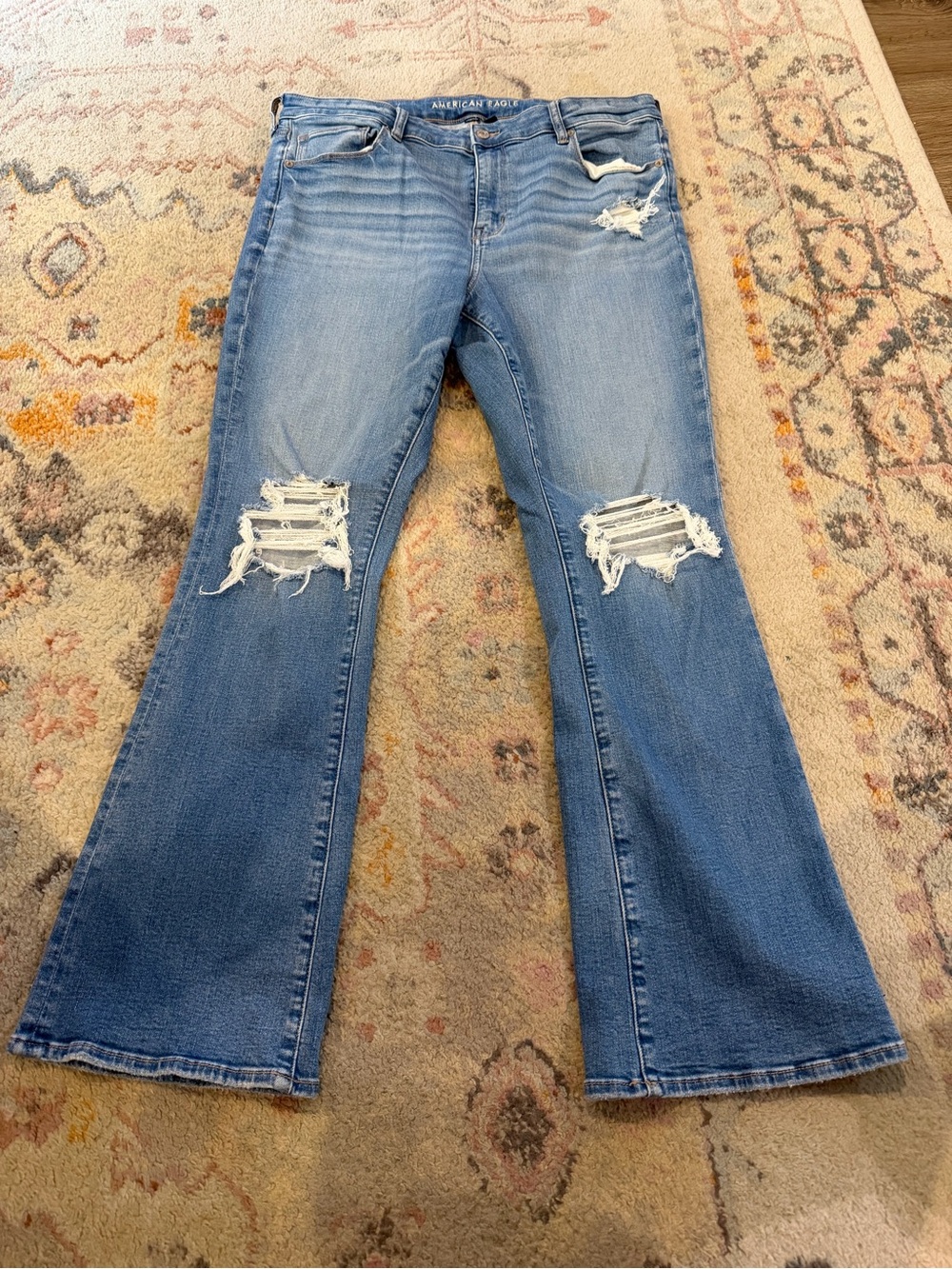 American Eagle Distressed High Rise Skinny Kick Jeans